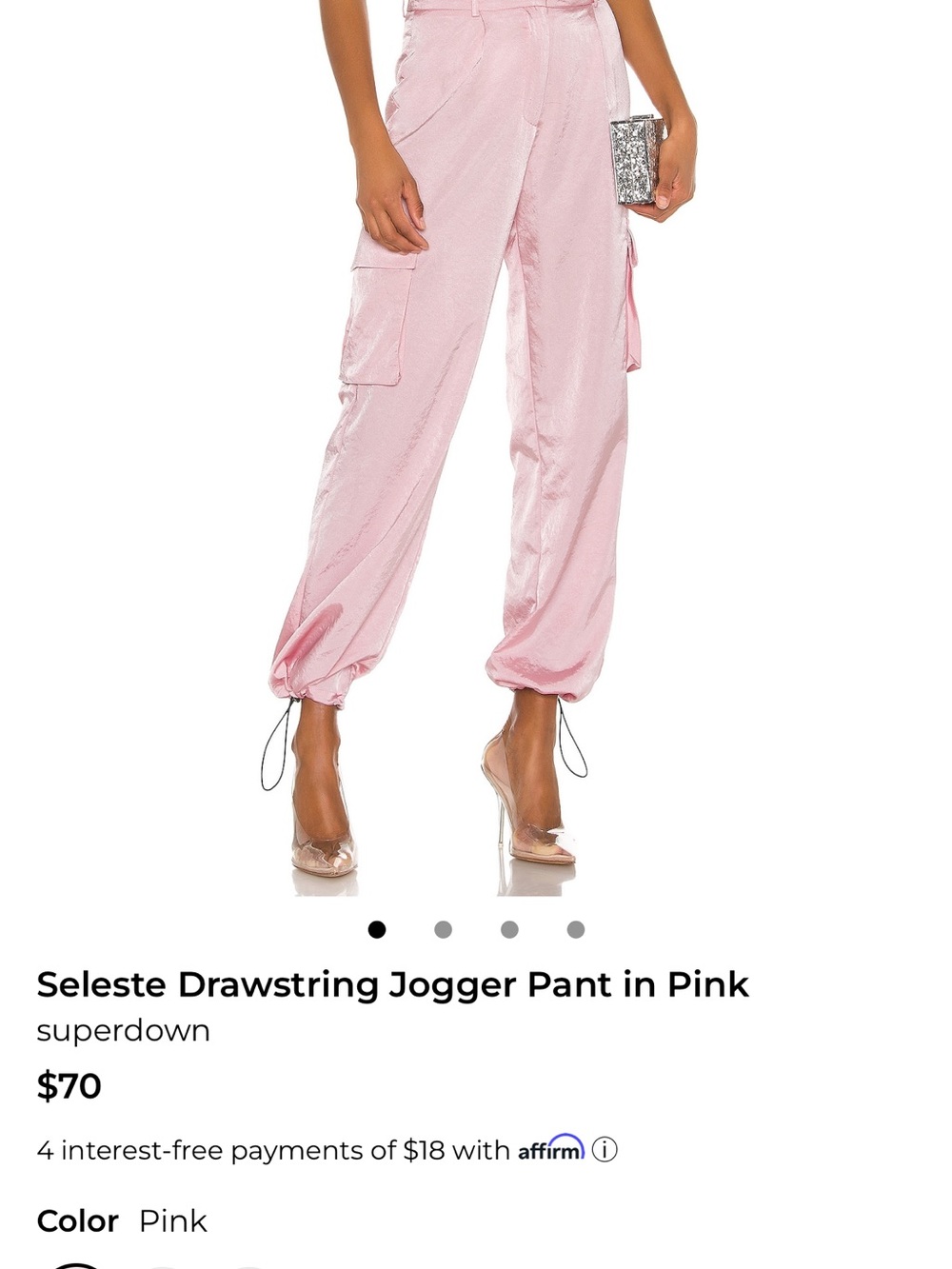 superdown Pink Cargo Drawstring Joggers